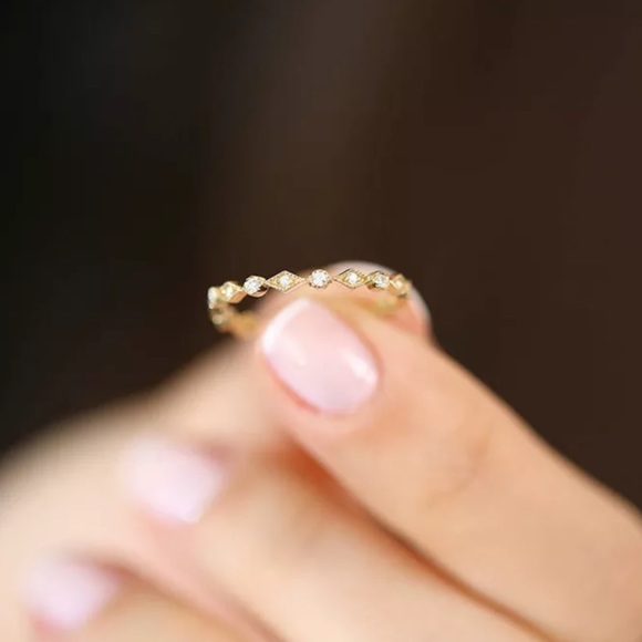Jewelry - Gold Eternity Stacking Ring with CZ’s